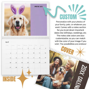 Personalised Photos Family Pets With Notes Calendar