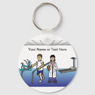 Personalised Physical Therapist - Female Cartoon  Key Ring