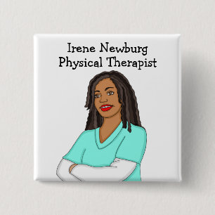 Personalised Physical Therapist Identification   15 Cm Square Badge
