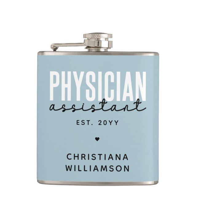 Personalised Physician Assistant PA Graduation Hip Flask (Front)