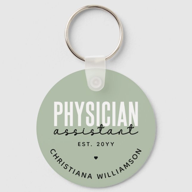 Personalised Physician Assistant PA Graduation Key Ring (Front)