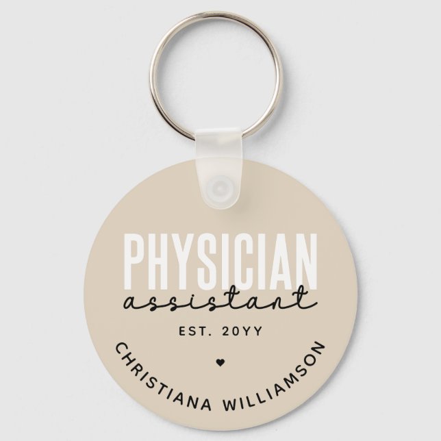 Personalised Physician Assistant PA Graduation Key Ring (Front)