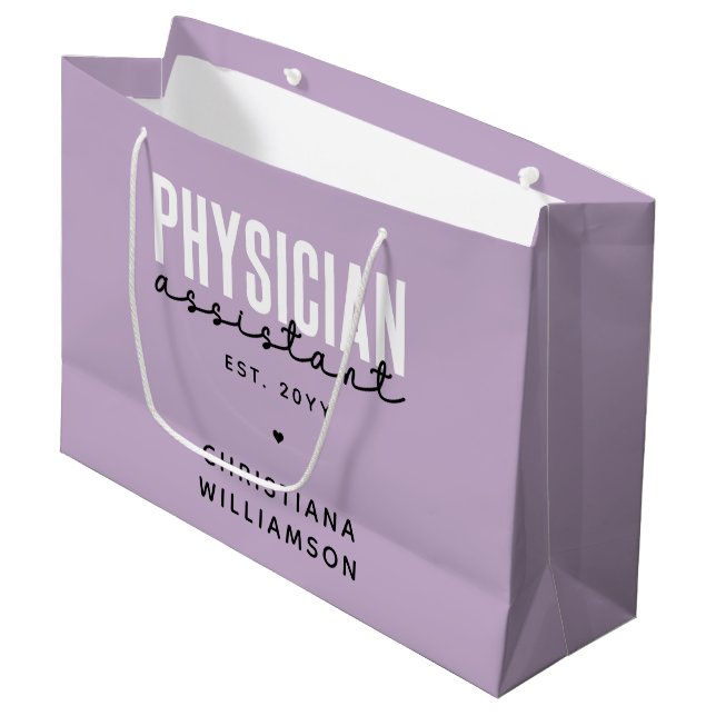 Personalised Physician Assistant PA Graduation Large Gift Bag (Front Angled)