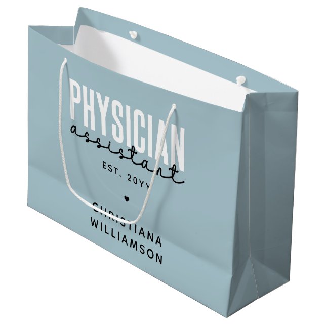 Personalised Physician Assistant PA Graduation Large Gift Bag (Front Angled)