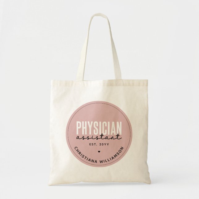 Personalised Physician Assistant PA Graduation Tote Bag (Front)