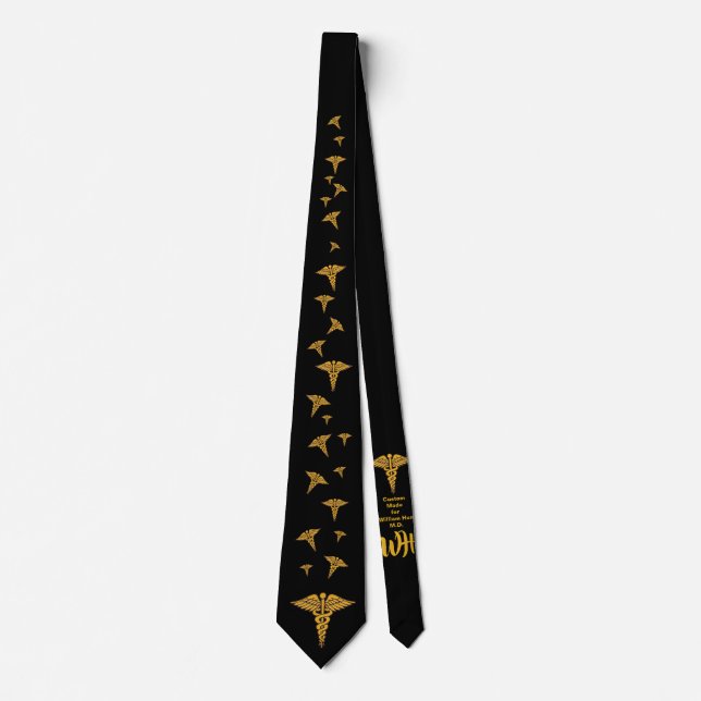 Personalised Physician's Caduceus Neck Tie (Front)