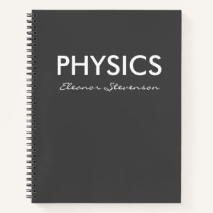 Personalised Physics Graph Paper Black and White Notebook