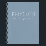Personalised Physics Graph Paper Dusty Blue  Notebook<br><div class="desc">A cute,  trendy notebook to take to physics class or for homework with a simple,  minimalist cover in pretty dusty blue and space for the school subject and your name to be personalised.</div>