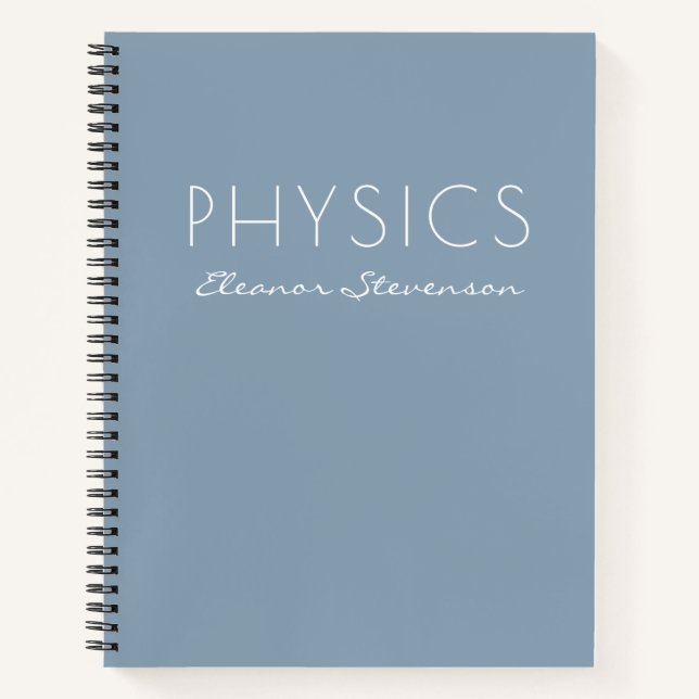 Personalised Physics Graph Paper Dusty Blue  Notebook (Front)
