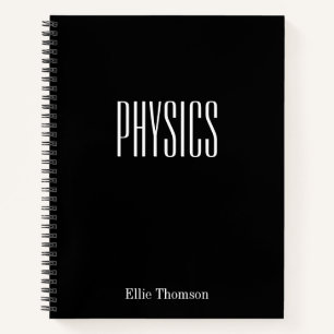 Personalised Physics Graph Paper Simple Black Notebook