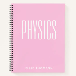 Personalised Physics Graph Paper Simple Pink Notebook