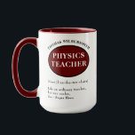 Personalised Physics Teacher Mug<br><div class="desc">Funny definition mug with red and black design.</div>