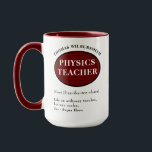 Personalised Physics Teacher Mug<br><div class="desc">Funny definition mug with red and black design.</div>