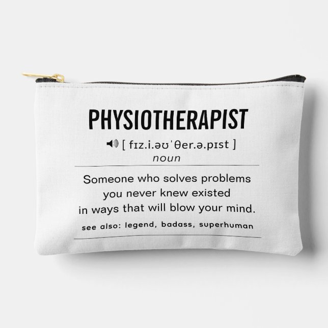 Personalised Physiotherapist Funny Accessory Pouch (Front)