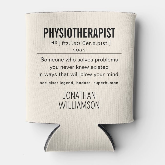 Personalised Physiotherapist Funny Can Cooler (Front)