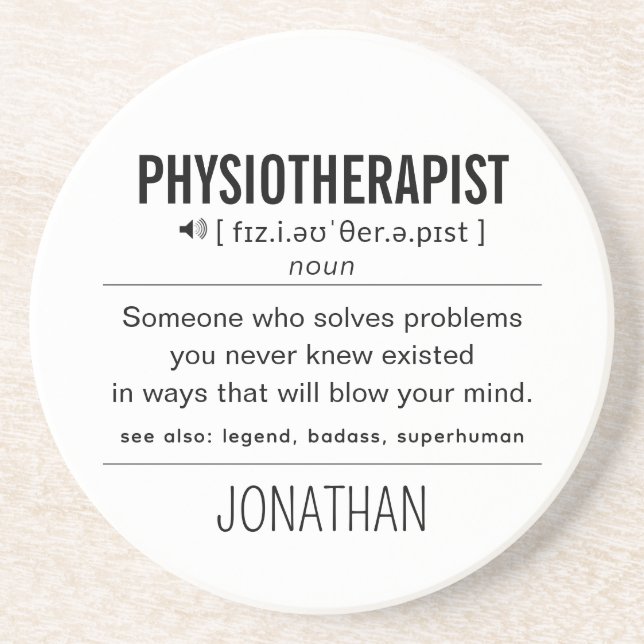 Personalised Physiotherapist Funny Coaster (Front)