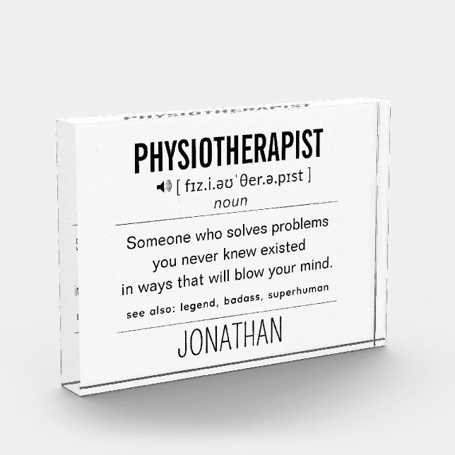 Personalised Physiotherapist Funny Photo Block (Left)