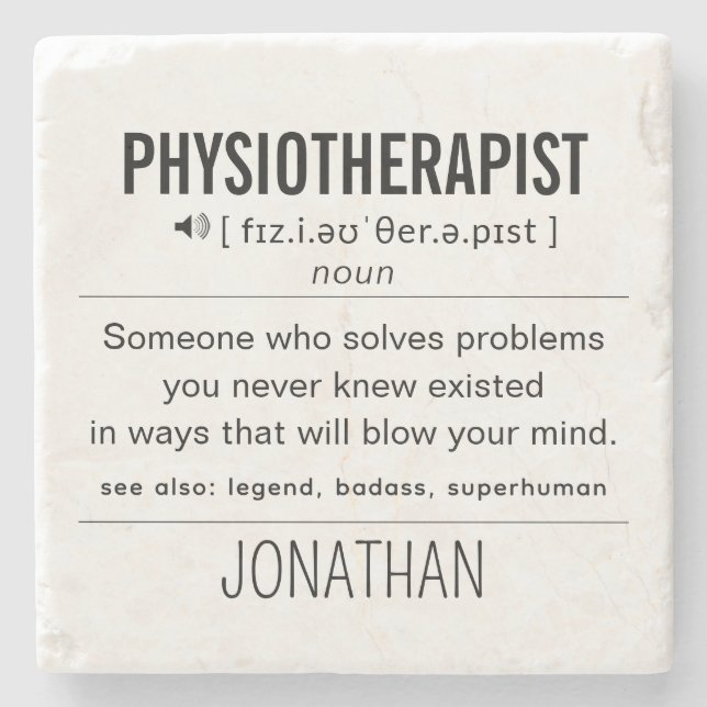 Personalised Physiotherapist Funny Stone Coaster (Front)