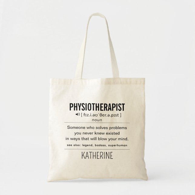 Personalised Physiotherapist Funny Tote Bag (Front)