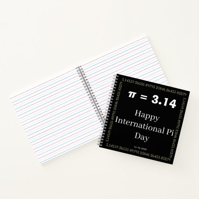 Personalised Pi Day Notebook - Happy International (Inside)