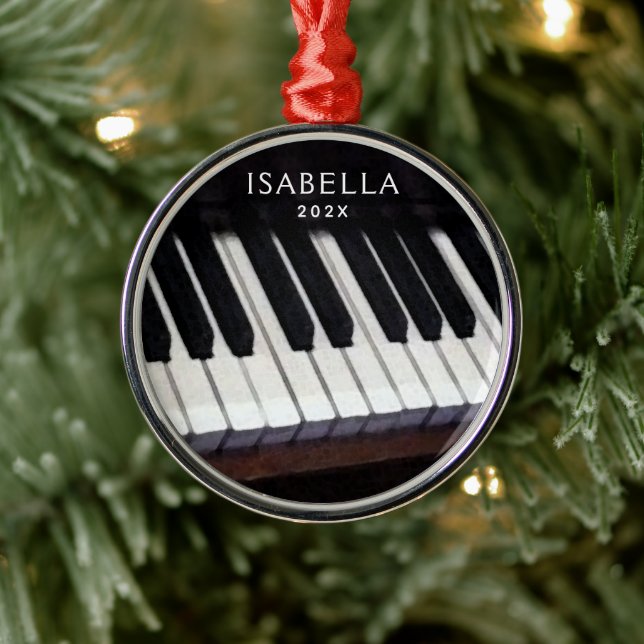 Personalised Piano Collection Metal Ornament (Tree)
