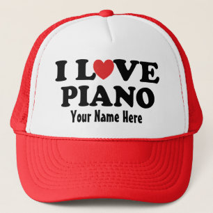 Personalised Piano I Love Heart Music Gift Hat