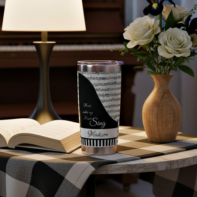 Personalised piano insulated tumbler (Creator Uploaded)