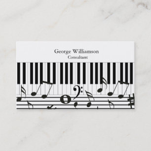 Personalised Piano Keys Instruments Business Card