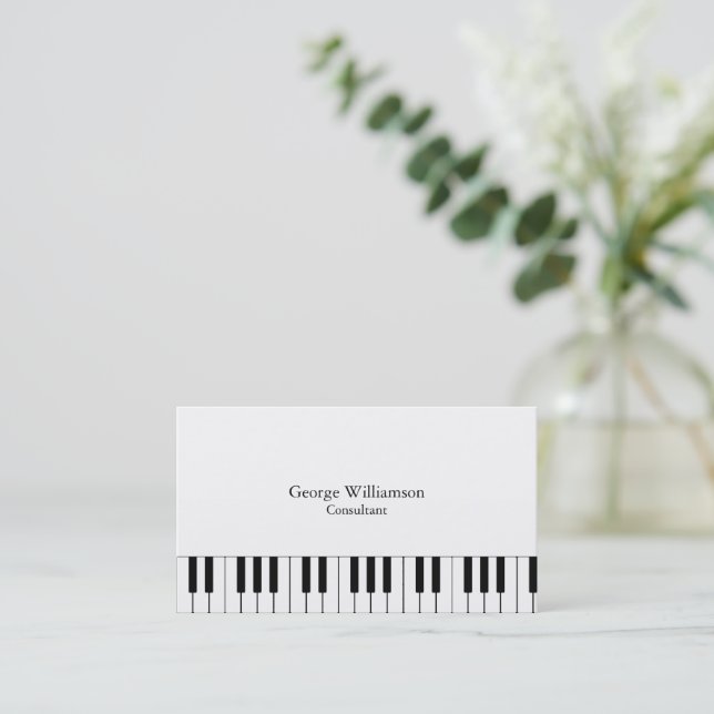 Personalised Piano Keys Instruments Business Card (Standing Front)