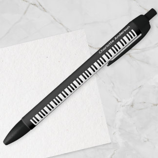 Personalised Piano Keys Keyboard Music Musician Black Ink Pen