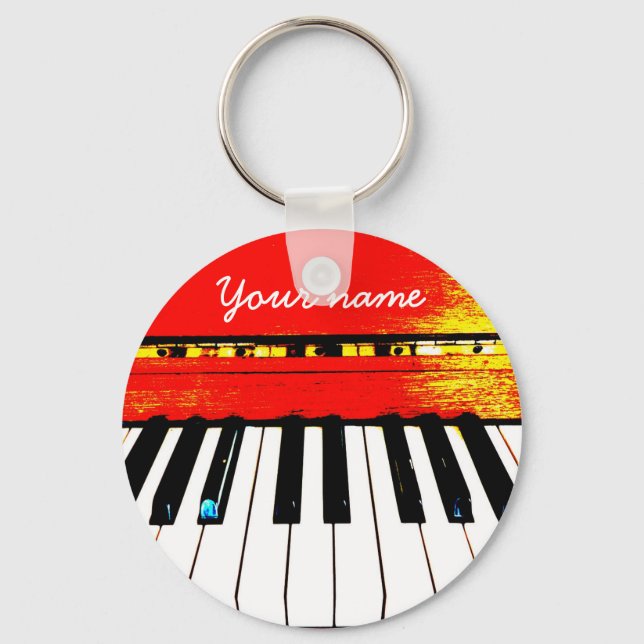 Personalised Piano Keys Keychain (Front)