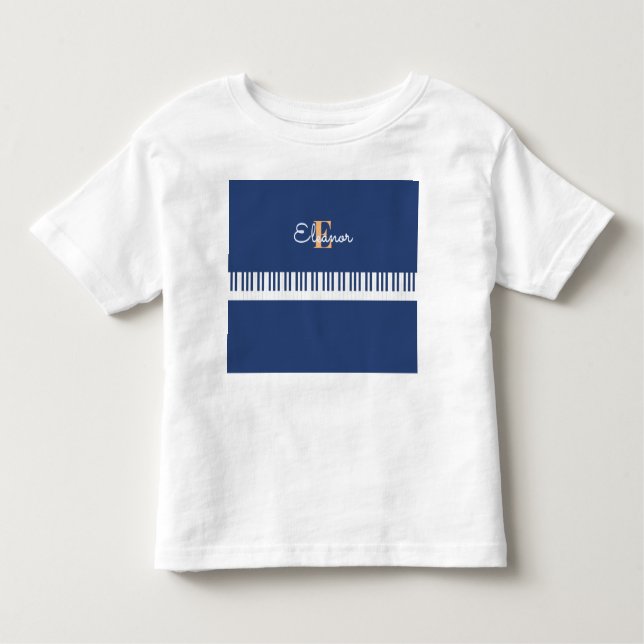 Personalised Piano Keys Musical Keyboard Music Toddler T-Shirt (Front)