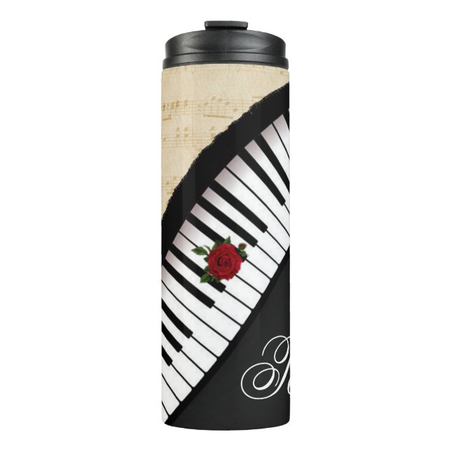 Personalised Piano Keys Thermal Tumbler (Front)