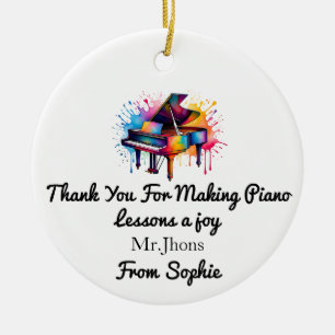 Personalised Piano Teacher Gift, Piano Teacher Ceramic Ornament