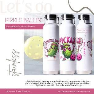 Personalised "Pickle Ballin'" Water Bottle