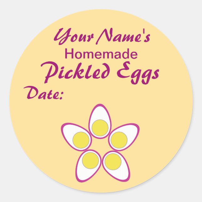 Personalised Pickle Labels Pickled Eggs Add Name (Front)