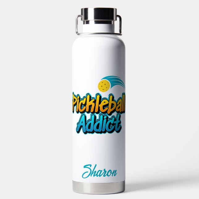 Personalised Pickleball Addict Water Bottle (Back)