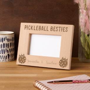 Personalised Pickleball Besties Queen Princess Etched Frames