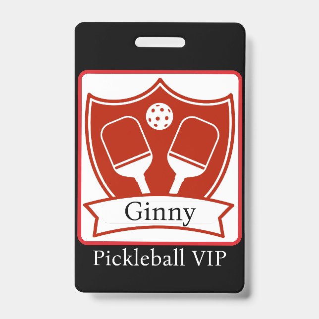 Personalised Pickleball Bold VIP  ID Badge (Front)