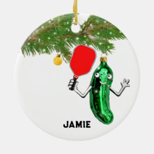 personalised pickleball ceramic ornament