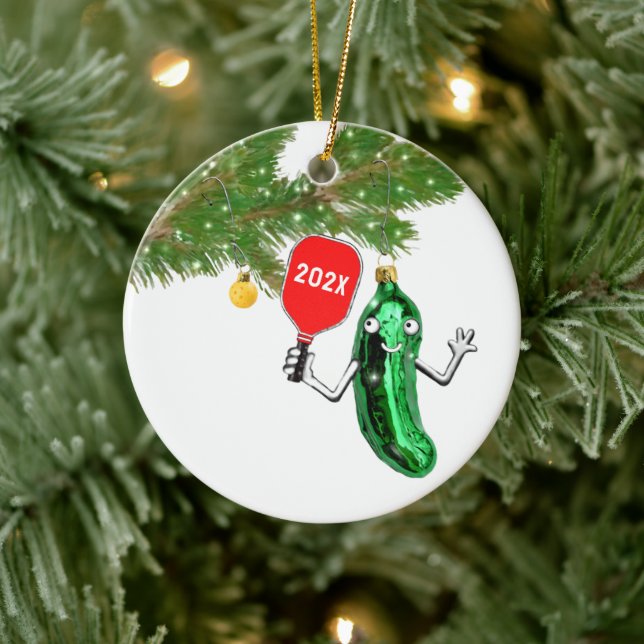 personalised pickleball ceramic ornament (Tree)