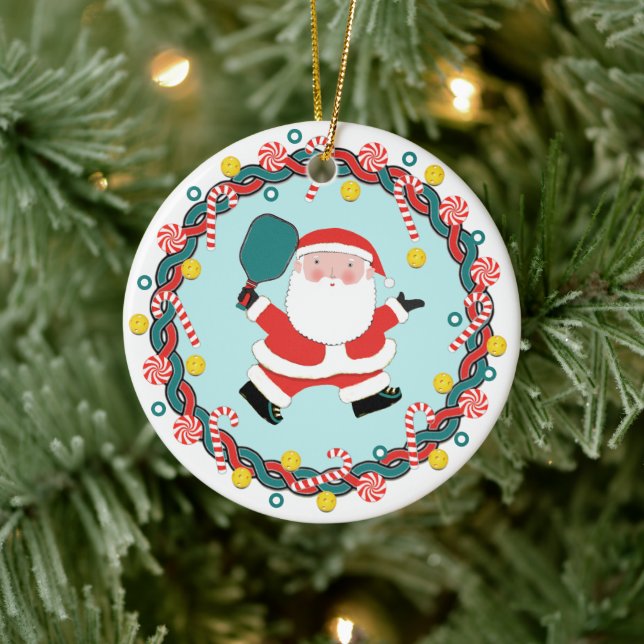Personalised Pickleball Christmas Collectable Ceramic Ornament (Tree)