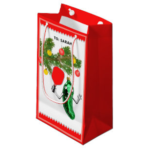 Personalised Pickleball Christmas Holiday Small Gift Bag