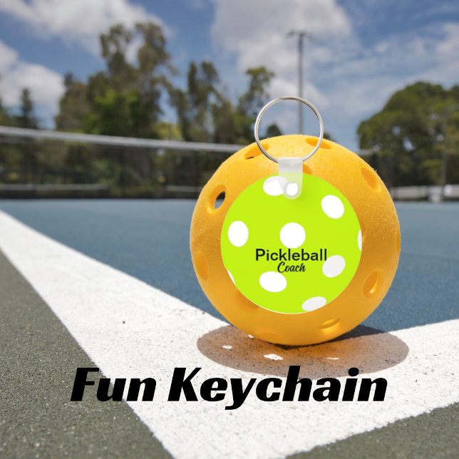 Personalised Pickleball Coach Yellow keychain  (Creator Uploaded)