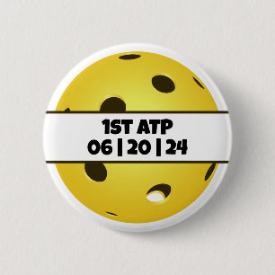 Personalised Pickleball First Around the Post ATP 6 Cm Round Badge