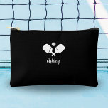 Personalised Pickleball Gift Custom Text Black Accessory Pouch<br><div class="desc">This super cute accessory pouch features crossed Pickleball Paddles,  a ball and your custom text.  Perfect for make up,  toiletries,  jewellery and pickleball necessities. Easily change the black colour to another to suit your style. Makes an awesome gift for your pickleball bestie,  coach,  mum and of course yourself!</div>