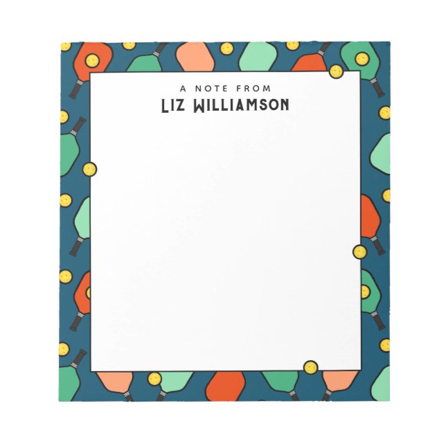 Personalised Pickleball Gift Ideas Notepad (Front)