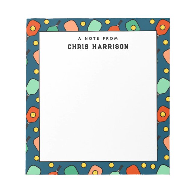 Personalised Pickleball Gift Ideas Notepad (Front)