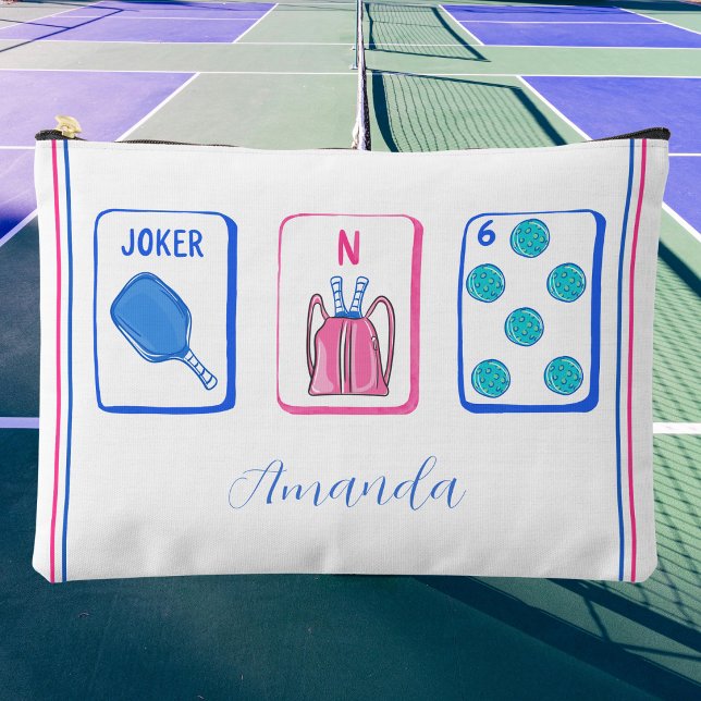 Personalised Pickleball Mahjong Tiles / Custom  Accessory Pouch (Creator Uploaded)