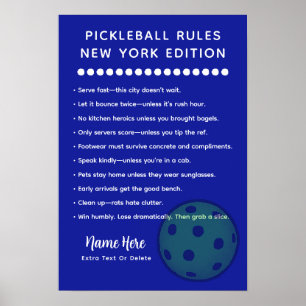 Personalised Pickleball New York Edition Poster